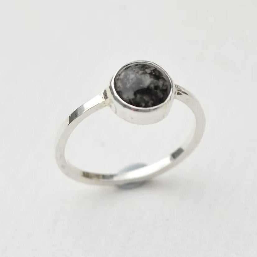 Round Memorial Keepsake Ring - Made with Ashes or Pet Fur
