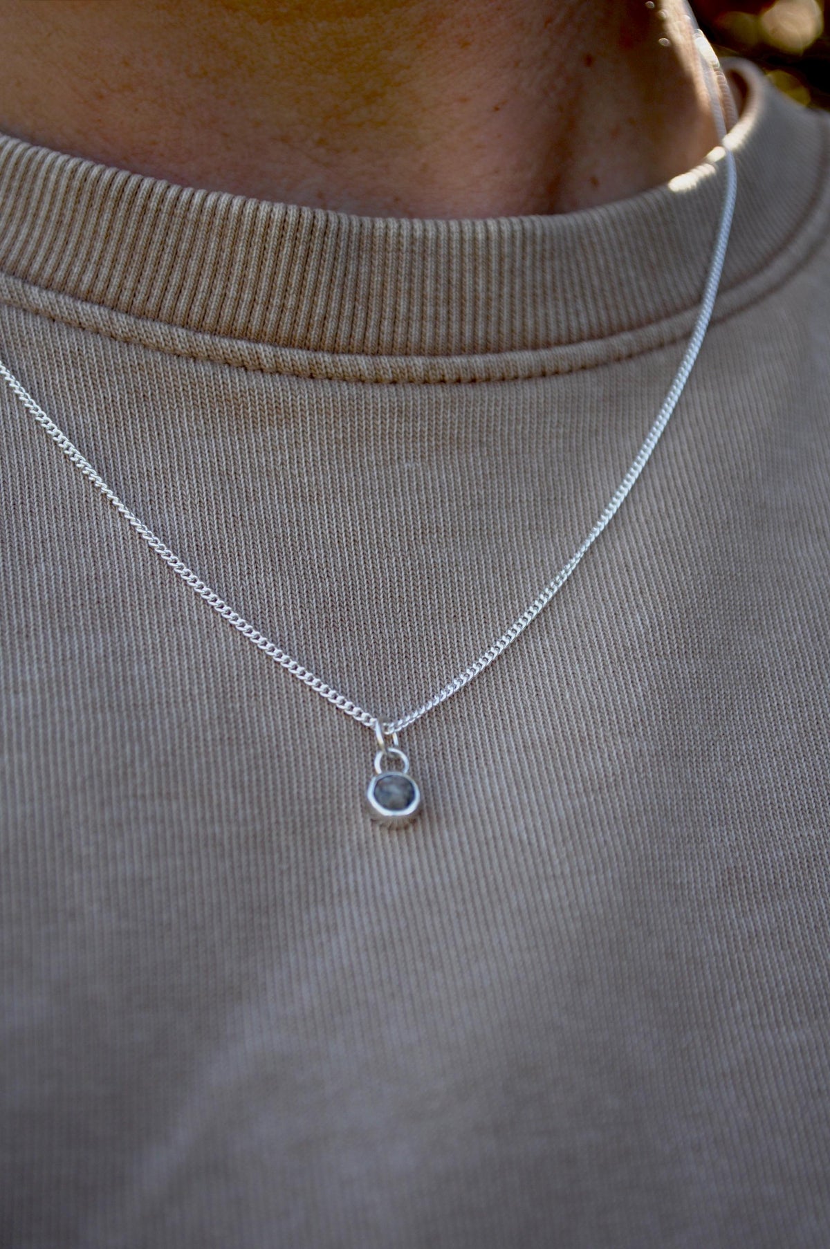 Mini memorial ashes necklace worn on the chest | Mila Faith